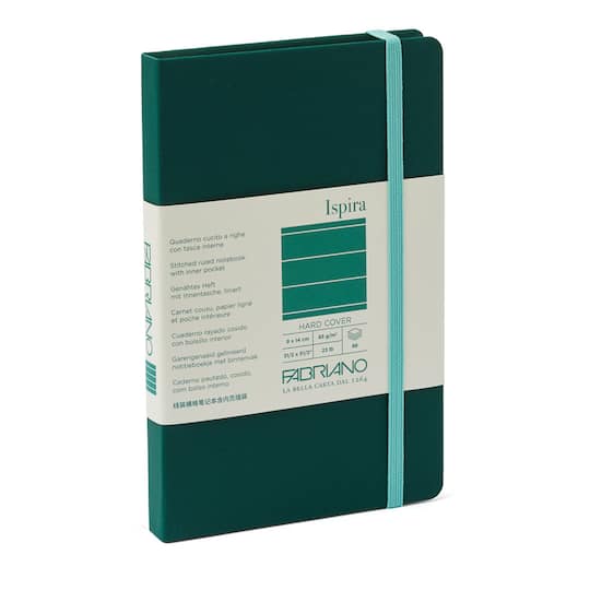 Fabriano&#xAE; Ispira Green Hard-Cover Lined Notebook